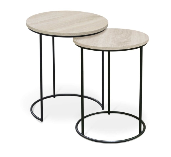 Столик журнальный SHT-CT7 дуб беленый, черный муар