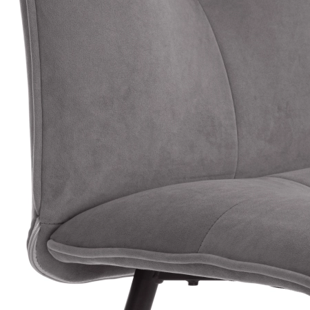 Стул обеденный Sweet серый, флок и металл, мягкое сиденье, без подлокотников