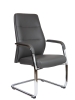 Кресло офисное Nancy CF серый, экокожа и металл, мягкое сиденье, с подлокотниками