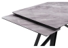 Стол стеклянный Вилсон 140(200)х80 серый мрамор, черный