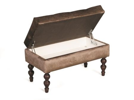 Банкетка Виктория коричневая с темными ножками