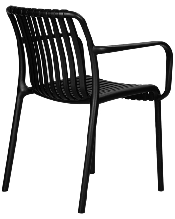 Стул WALTER ARM черный, пластик, твердое сиденье, с подлокотниками