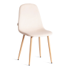Стул BREEZE (mod. JSC-58) велюр и металл, бежевый и светлое дерево