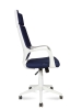 Кресло офисное IQ белый  пластик темно-синяя ткань