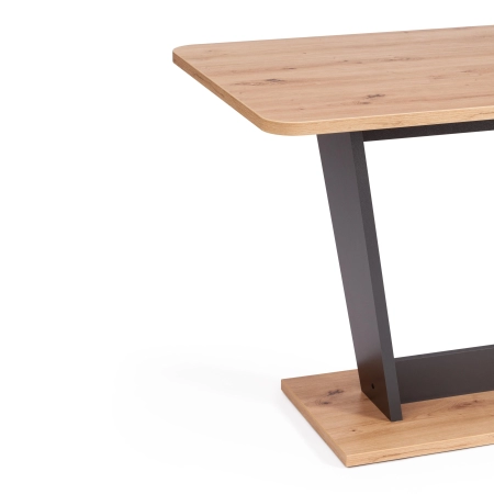 Стол обеденный FOX раздвижной, дерево, темное дерево, черный