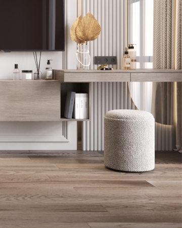 Пуф-столик с ящиком Хюгге S букле серый