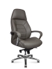 Кресло руководителя Porsche темно-серая натуральная кожа с алюминиевой крестовиной