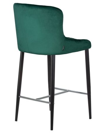 Стул полубарный CHRISTIAN'65 черные ножки, зеленый велюр V108-64