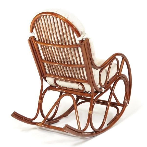 Кресло-качалка VIENNA (разборная) без подушки, ротанг top quality, 58x133x102 см, орех