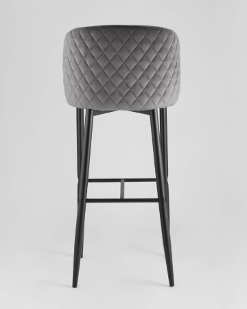Стул барный Оскар велюр серый