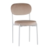 Стул Maso велюр бежевый, белые ножки