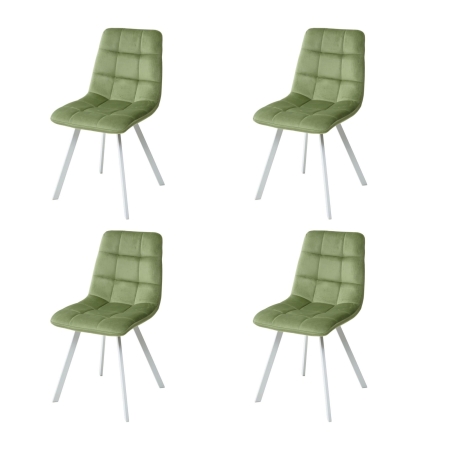Стул CHILLI SQUARE G108-27 террариумный мох велюр, белый каркас