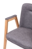 Кресло "Монд" светлое дерево и серый, дерево и ткань