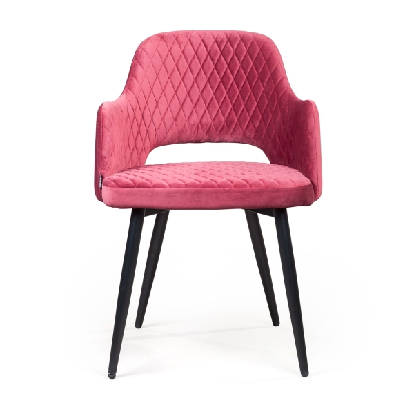 Стул с подлокотниками William бархат винно-красный