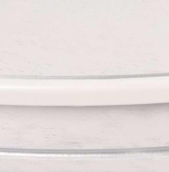 Стол "Эгина-2" белый, патина серебро, шпон дуб