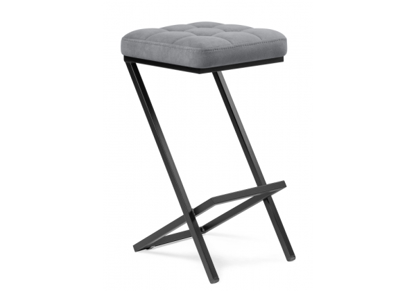 Барный стул Амаури микровелюр катания сильвер, черный