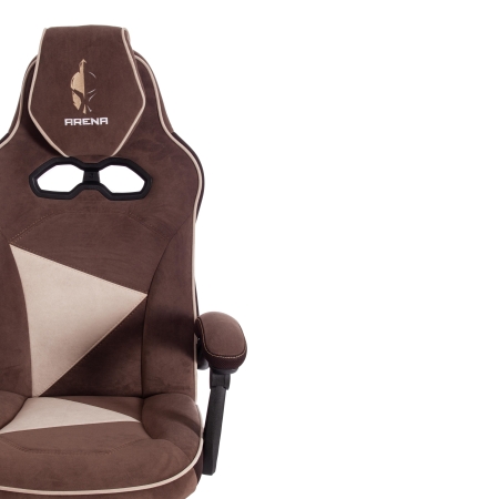 Кресло ARENA флок, коричневый и бежевый