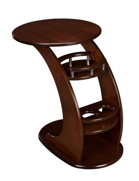 Журнальный столик "Люкс" подкатной на колесиках прикроватный в ореховом цвете