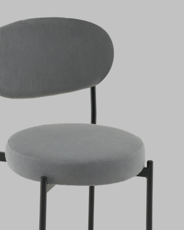 Стул полубарный Бриф DD велюр серый