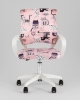 Кресло офисное TopChairs Simple SN Junior принт Pink Cats пластик белый