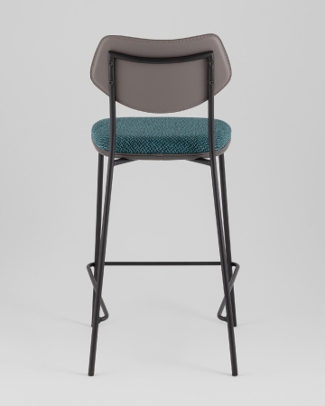 Стул полубарный Casey темно-бирюзовый с серой экокожей