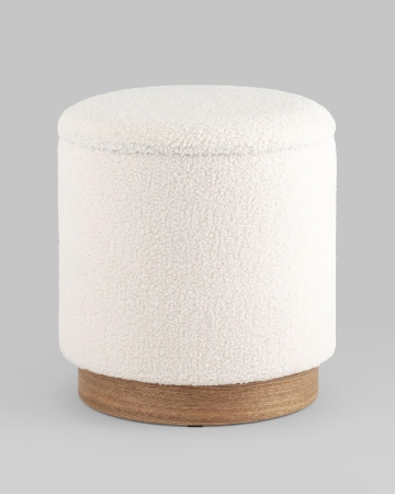 Пуф с ящиком Холли S тедди белый