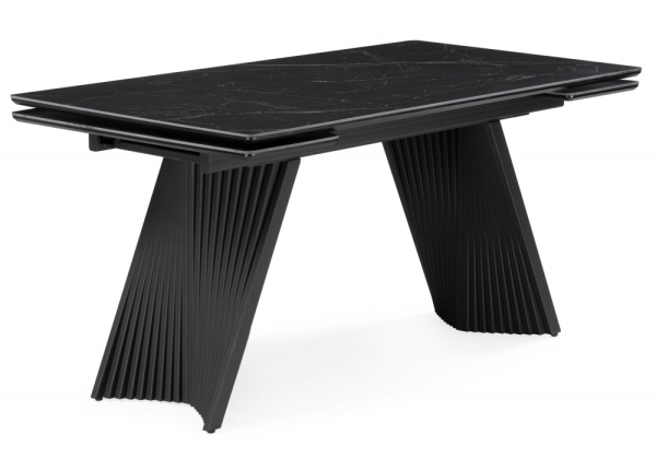 Керамический стол Вейв 140(200)х80 shakespeare black, черный Керамический стол Вейв 140(200)х80 shakespeare black, черный