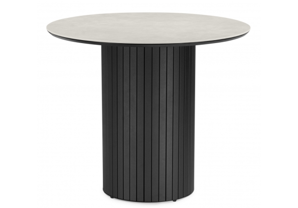 Керамический стол Гравент 90 carmen light grey, черный