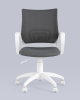 Кресло офисное ST-BASIC-W TopChairs серая ткань крестовина белый пластик