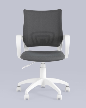 Кресло офисное ST-BASIC-W TopChairs серая ткань крестовина белый пластик