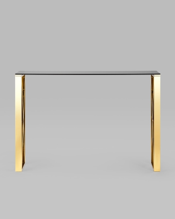 Консоль КРОСС 115*30 золото стекло дым