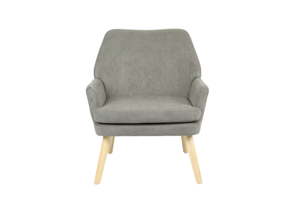 Кресло Харви серый деревянные ножки