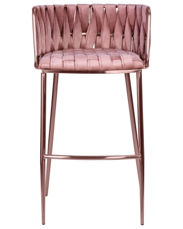 Стул барный EMMA ROSE золотой, розовый велюр VF-10