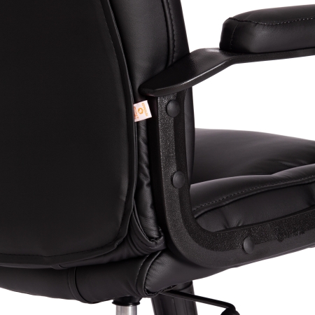 Кресло BERGAMO хром экокожа, черный