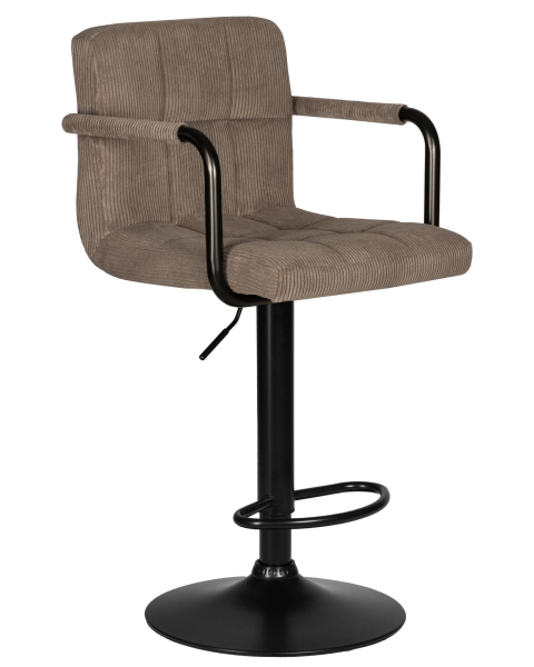 Набор 2 шт Стул барный KRUGER ARM BLACK, какао вельвет (LAR-E2041-05)