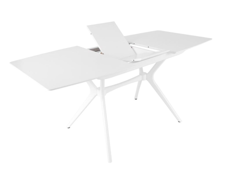 Стол Марко белый, дерево, прямоугольная столешница, раскладной Стол Марко белый, дерево, прямоугольная столешница, раскладной