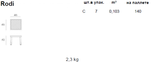 Столик пластиковый для лежака Rodi черный