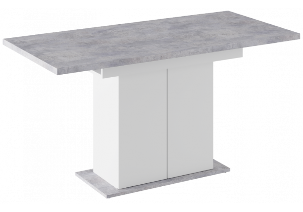 Стол деревянный Carla белый, цемент светлый