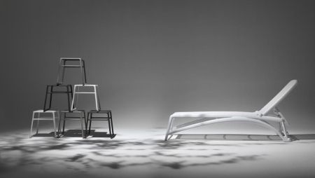 Столик пластиковый для лежака Pop бежевый