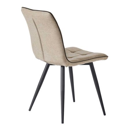 Стул SKY 6800-1 бежевый JJ12-18, черный кант PU, черный металл