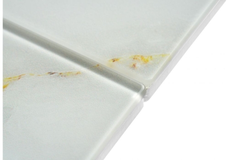 Стеклянный стол Бугун белый, золото