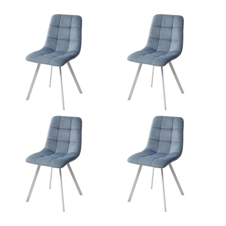 Стул CHILLI SQUARE G108-56 пудровый синий велюр, белый каркас
