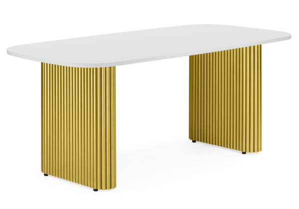 Стол деревянный Бавария B 200 х 90 белая пленка шагрень, золото Стол деревянный Бавария B 200 х 90 белая пленка шагрень, золото