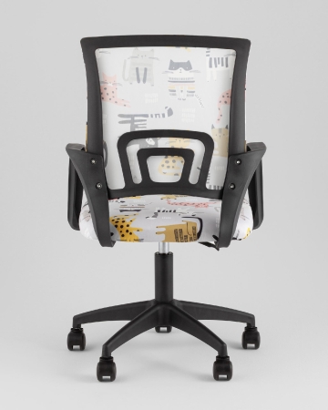 Кресло офисное TopChairs Simple SN Junior принт Blue Cats пластик черный