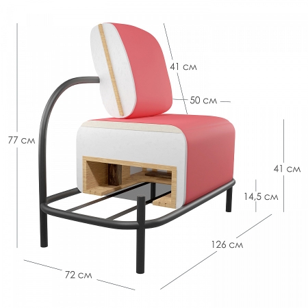 Диван Gawaii 2-х мест Светл серый Диван Gawaii 2-х мест Светл серый