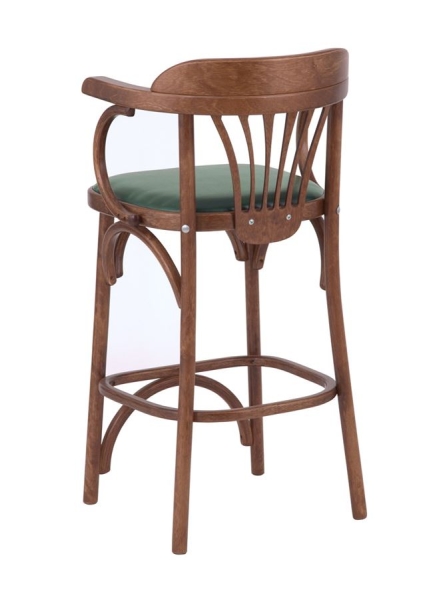 Стул барный 650 Венский мягкий средний тон, экокожа зеленая