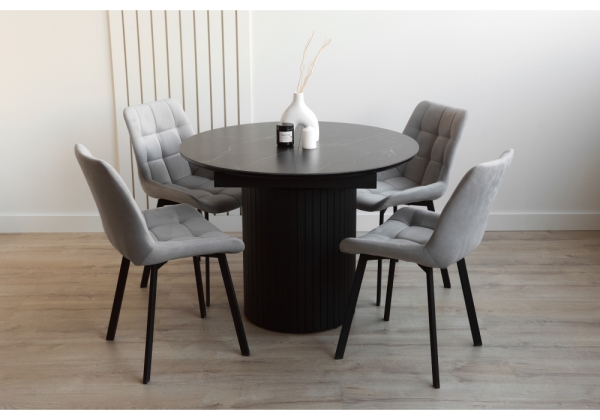 Керамический стол Лорен 100(140) shakespeare black, черный