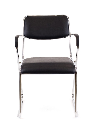 Офисное кресло Fix Plus хромированный экокожа черный