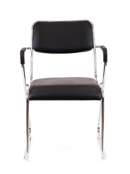 Офисное кресло Fix Plus хромированный экокожа черный