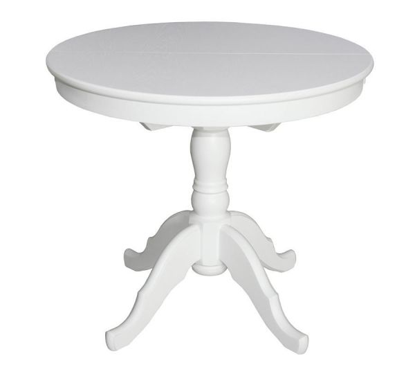 Стол Круглый белый, массив березы, МДФ, шпон